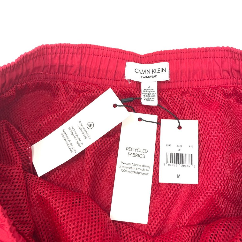 💖MEGA SALE💖Calvin Klein 6999 6730 630 Men Swim Shorts Tape Red Polyester Sport - Picture 5 of 5